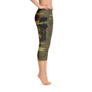 Official Heaven Razah / Hell Razah Music Logo Camo Designer Capri Leggings