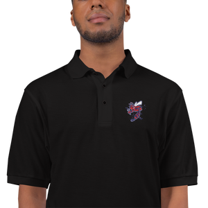 Hell Razah Music Inc Bee Red White and Navy Embroidered Polo Shirt Bee by Culture Freedom