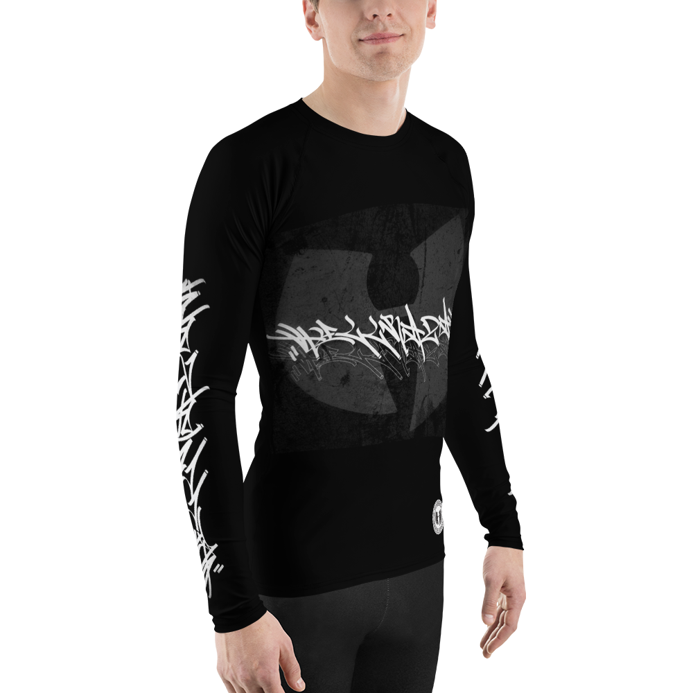 Official HellRazah Music Inc. Tagger Style Designer Athletic Men's Rash Guard HeavenRazah Merch Graphics by Sly Ski Original