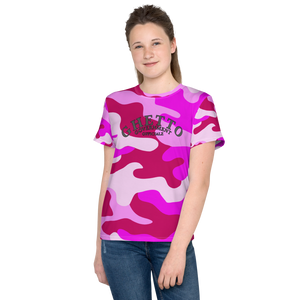 Ghetto Gov't Officialz Pink Camo Unisex Youth Designer Tee - T-Shirt Sizes 8-20