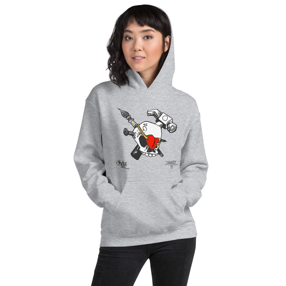 iHustle365 Skull & Heart Soft Hoodie Designer Hooded Sweatshirt