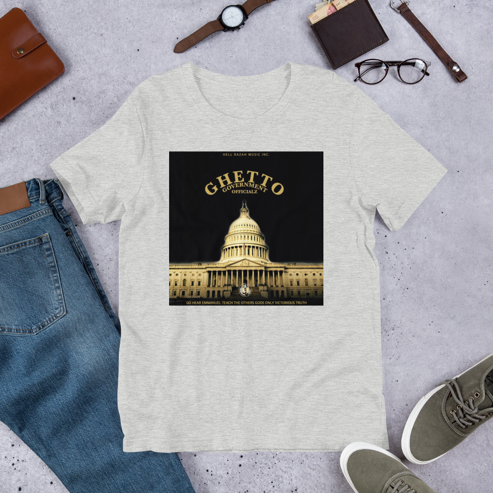 Ghetto Gov't Officialz Heaven Razah / Hell Razah Music Official Merch Designer Tee Short-Sleeve Unisex T-Shirt artwork by Ron Degiar
