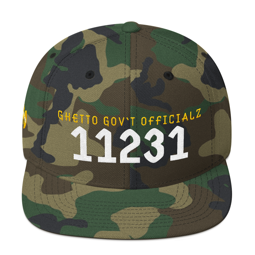 Ghetto Gov't Officialz Personalized Zip - Postal Code Embroidered Snapback Cap Halo Hat Official HeavenRazah