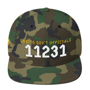 Ghetto Gov't Officialz Personalized Zip - Postal Code Embroidered Snapback Cap Halo Hat Official HeavenRazah
