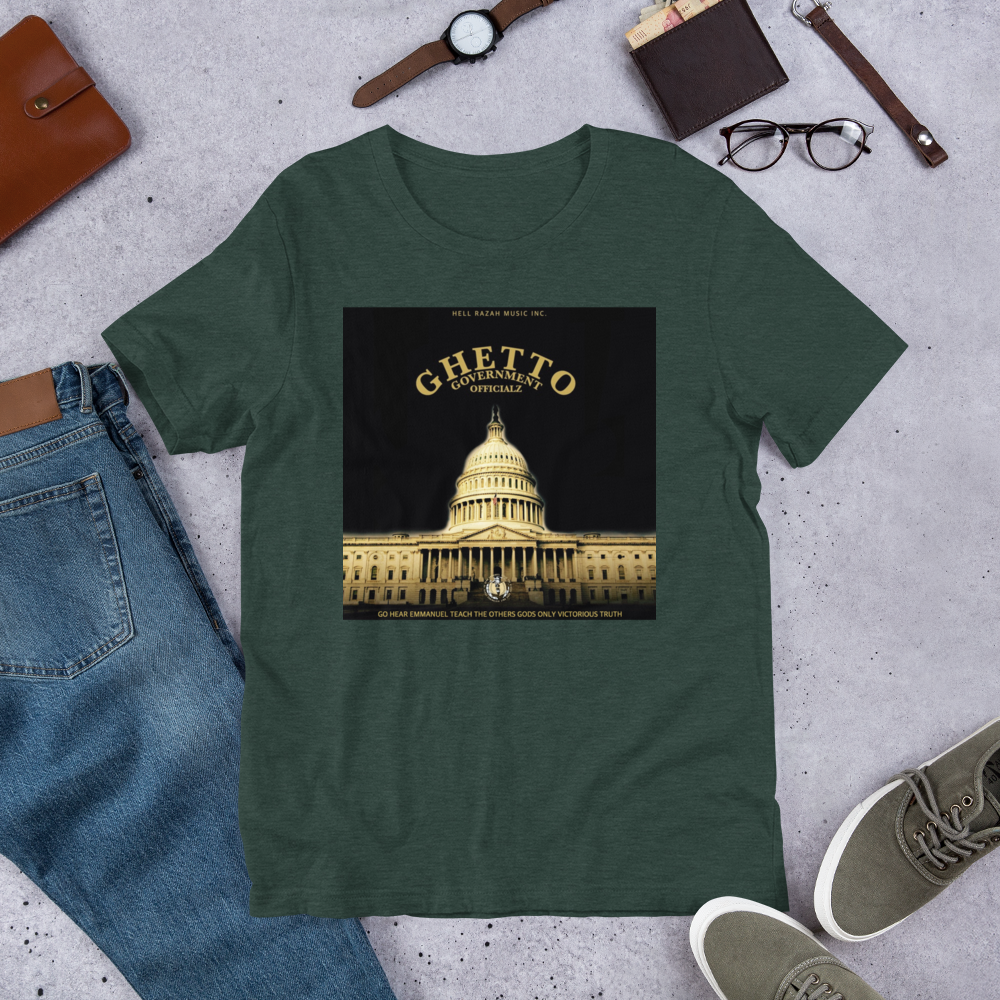 Ghetto Gov't Officialz Heaven Razah / Hell Razah Music Official Merch Designer Tee Short-Sleeve Unisex T-Shirt artwork by Ron Degiar