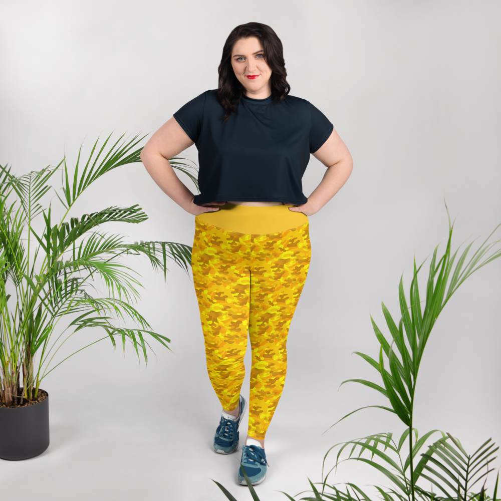 Renaissance Apparel Gold Camo Voluptuous Plus Size Leggings