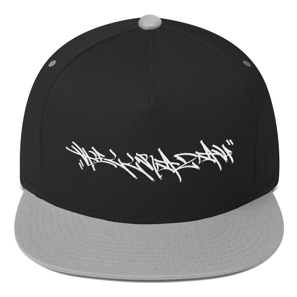 Official HellRazah Music Inc. Skateboard Tagger Style Embroidered Flat Bill Hat SnapBack Cap HeavenRazah Merch Graphics by Sly Ski Original