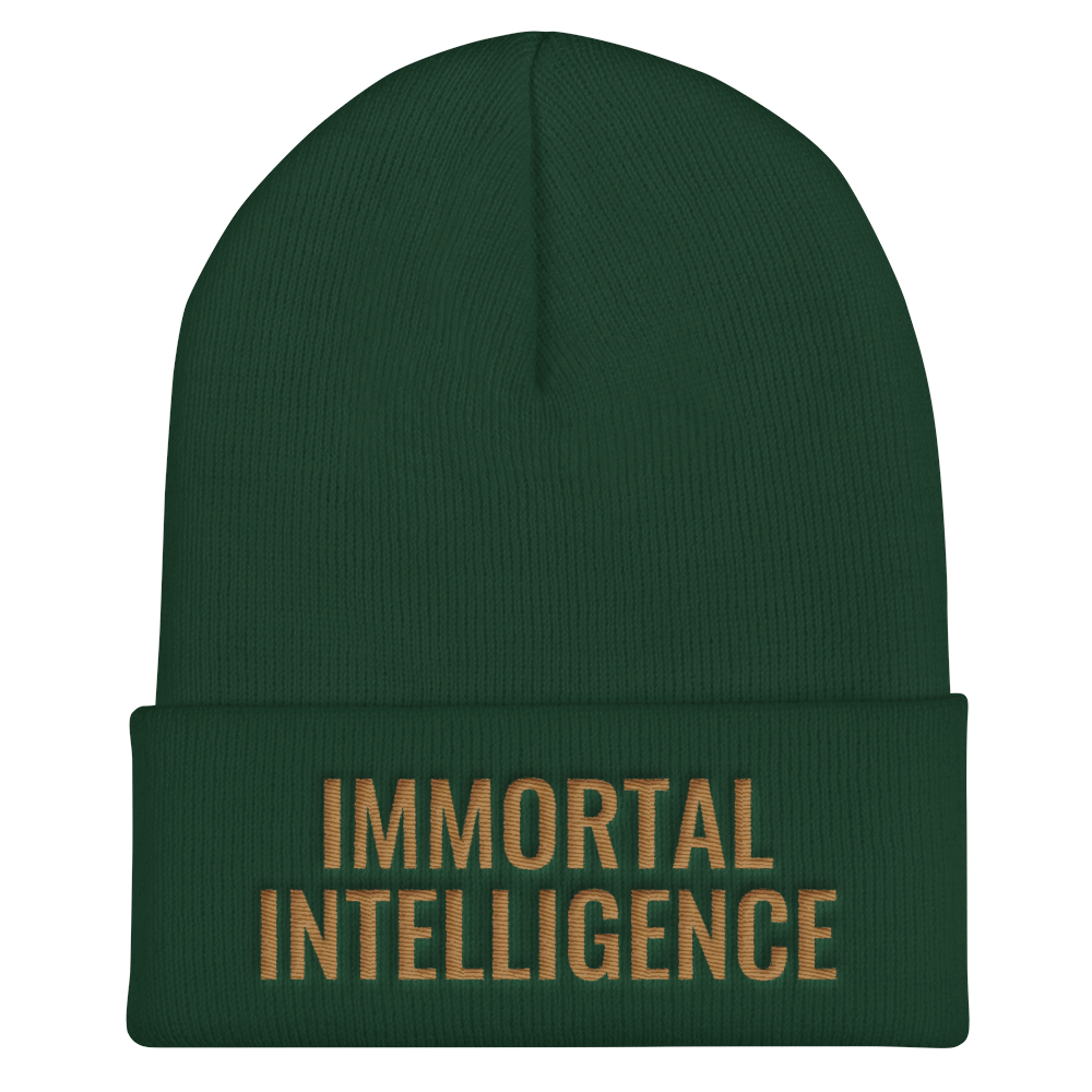 Official IMMORTAL INTELLIGENCE Embroidered Skull Cap Cuffed Beanie Hell Razah Music Inc