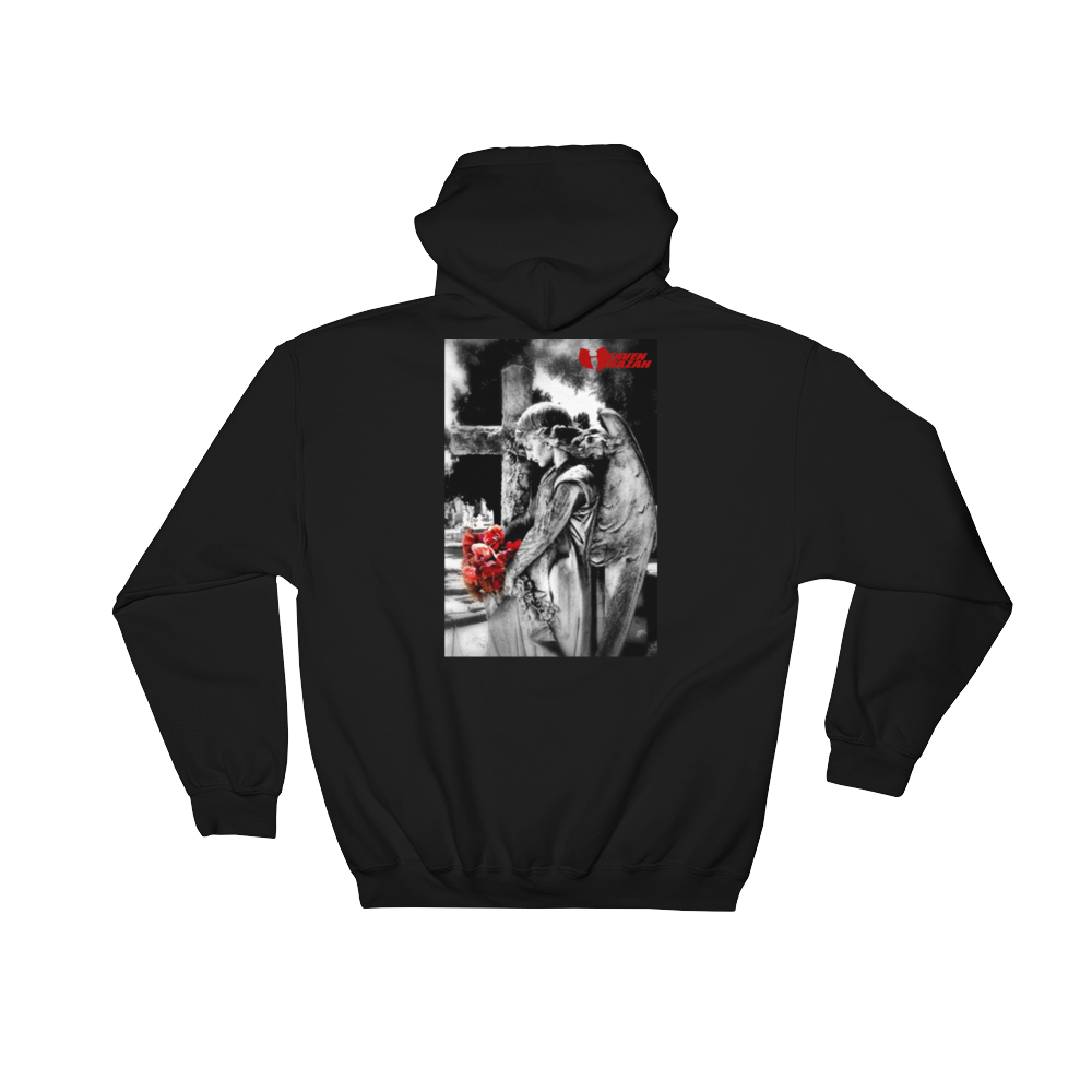 Heaven Razah / Hell Razah Music Angel in front of Burning Cross Urban Hoodie Jacket Hooded Sweatshirt