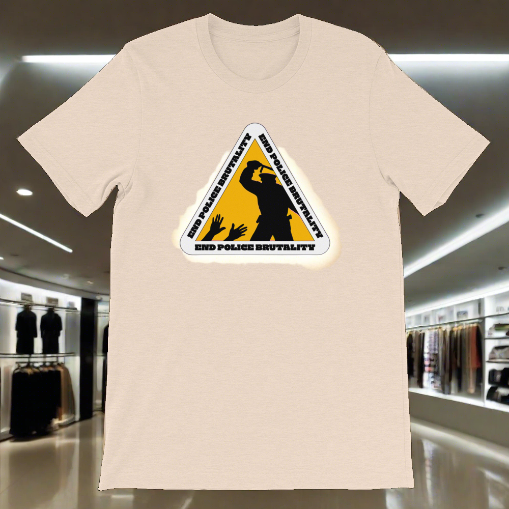 End Police Brutality Sign by Diamondz OC Designer Short-Sleeve Unisex T-Shirt Urban Protest Tee