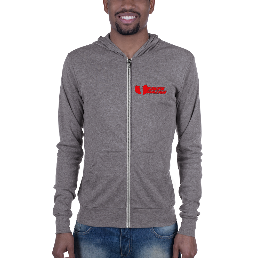 Official Hell Razah Music Inc. / Heaven Razah Red Bandana Unisex Zip Hoodie Graphics by Cuban Pete CS75 Designs