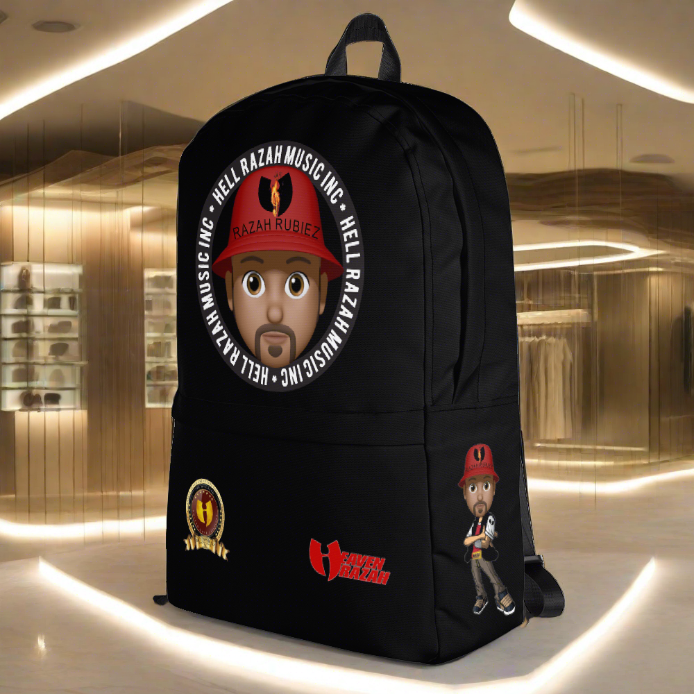 RAZAH RUBIEZ EMOJI Official Hell Razah Music Inc. Collectors Backpack w/ Laptop Pocket HeavenRazah Merch Graphics by SmuveMassBeatz