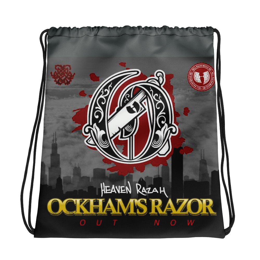 HeavenRazah Limited Edition Ockhams Razor Drawstring Bag Official HellRazah Music Inc. Merch Graphics by iHustle365
