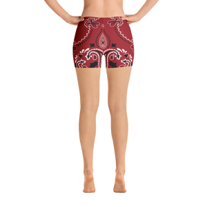Red Bandana Flag by Diamondz Designer Shorts