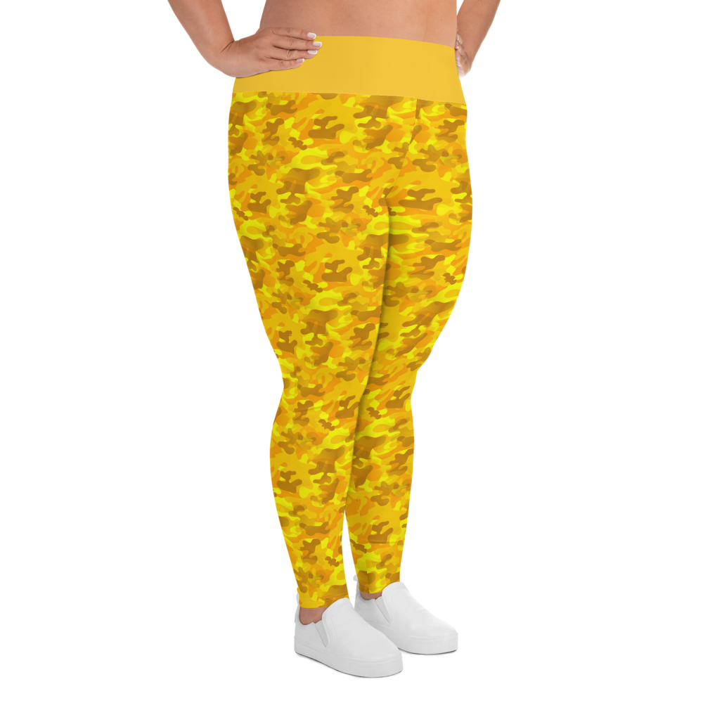 Renaissance Apparel Gold Camo Voluptuous Plus Size Leggings