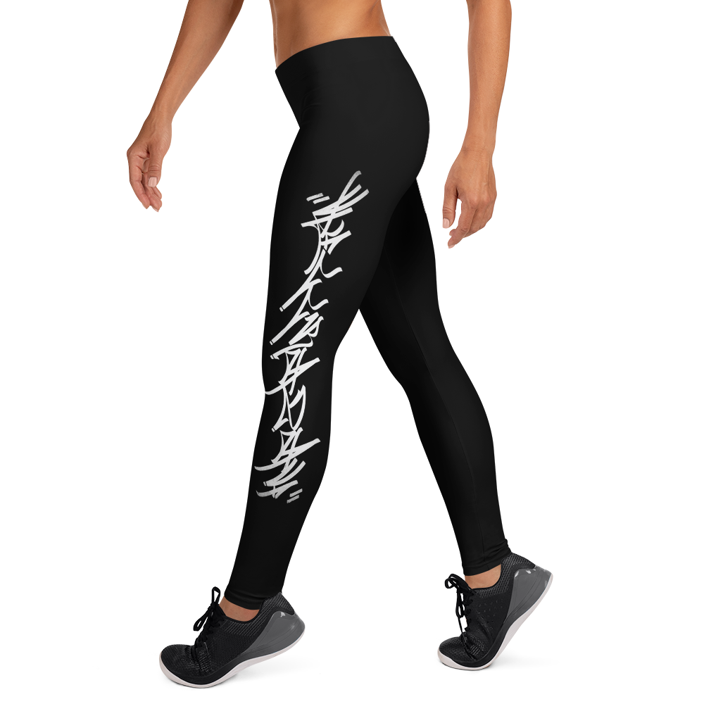 Official HellRazah Music Inc. Skater Style Tagger Designer Leggings Yoga Pants HeavenRazah Merch Graphics by Sly Ski Original