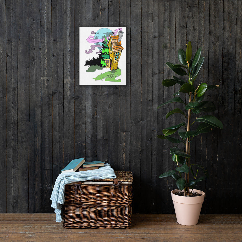 iHustle365 Cabin By the Moon Canvas Print