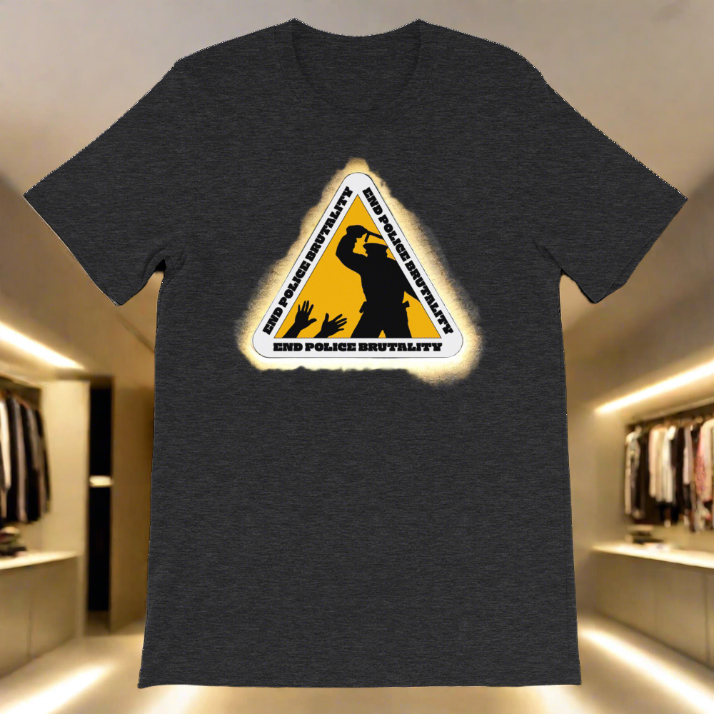 End Police Brutality Sign by Diamondz OC Designer Short-Sleeve Unisex T-Shirt Urban Protest Tee