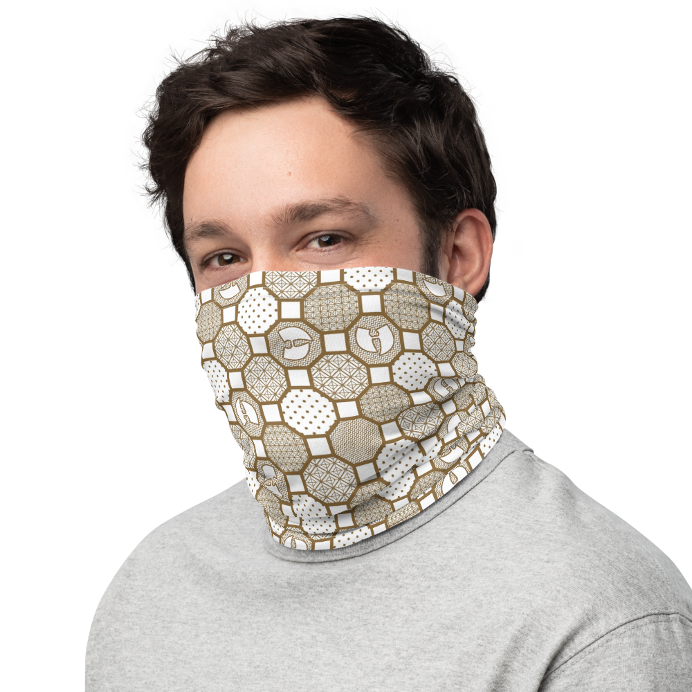 HRMI Cream Patterned Neck Gaiter - Face Shield Accessory