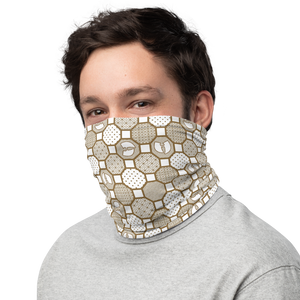 HRMI Cream Patterned Neck Gaiter - Face Shield Accessory