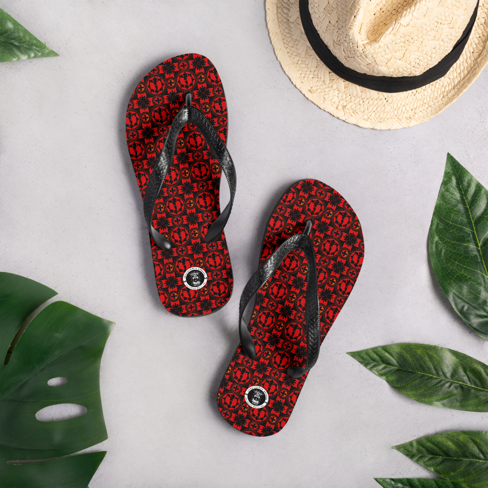 HellRazah Renaissance Pattern Flip-Flops