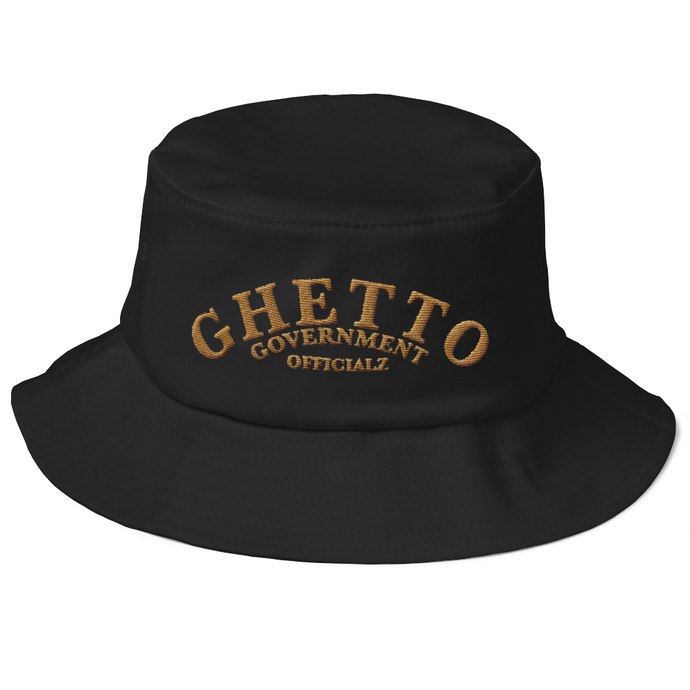 Ghetto Gov't Officialz Gold Embroidered Flex Fit Old School Bucket Hat