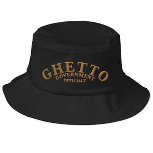 Ghetto Gov't Officialz Gold Embroidered Flex Fit Old School Bucket Hat