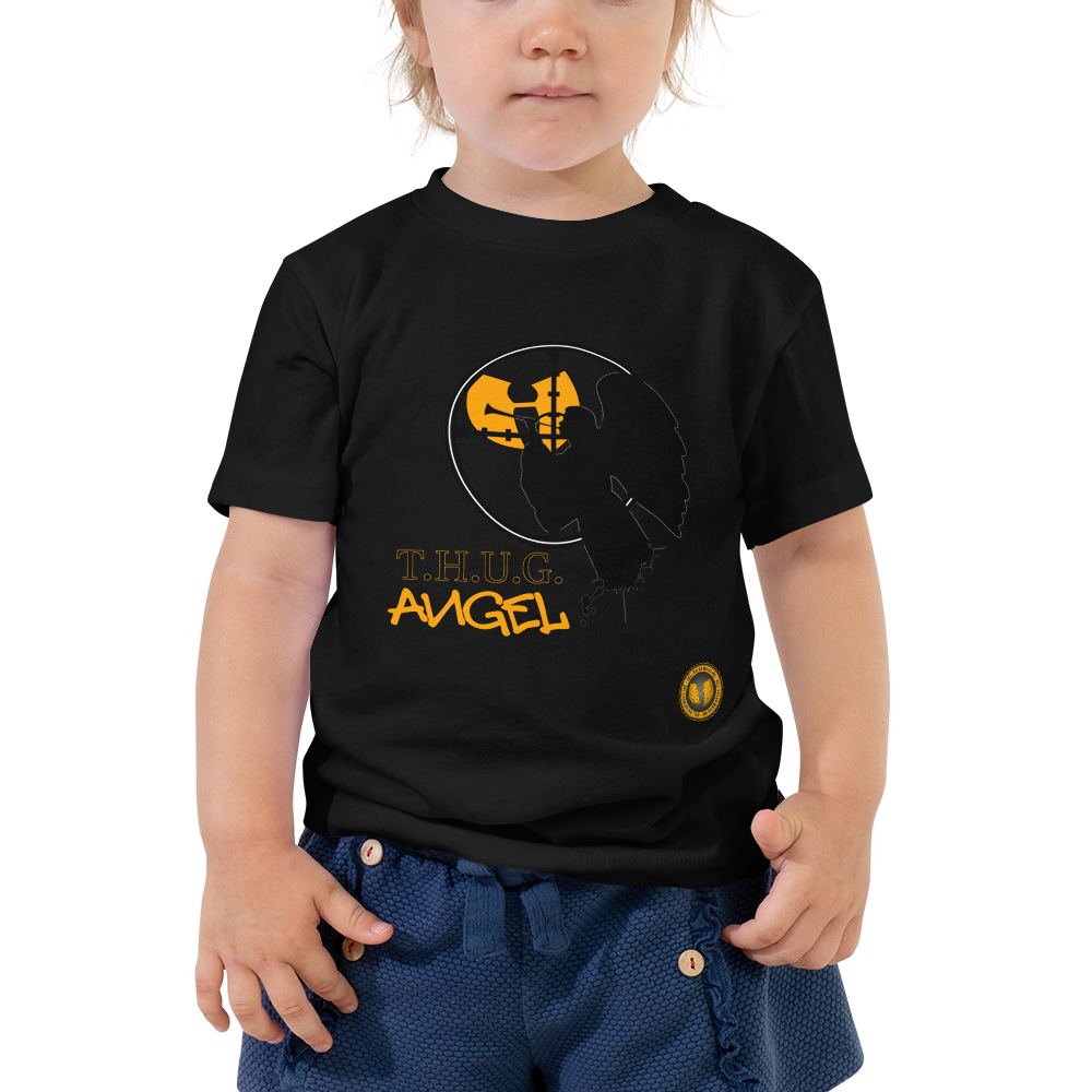 Official HellRazah Music Inc Youth Design T.H.U.G. Angel Toddler Short Sleeve Tee HeavenRazah Merch Graphics by iHustle365