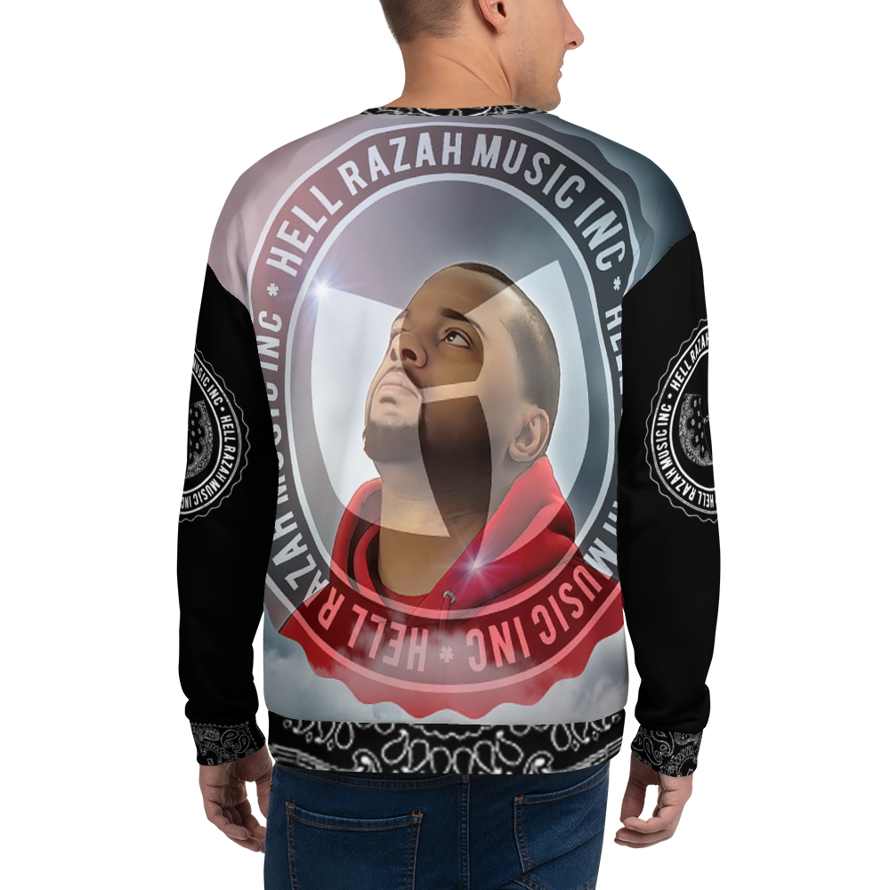 Hell Razah Music Inc Head in Clouds Designer Unisex Sweatshirt Graphics by STRS Design