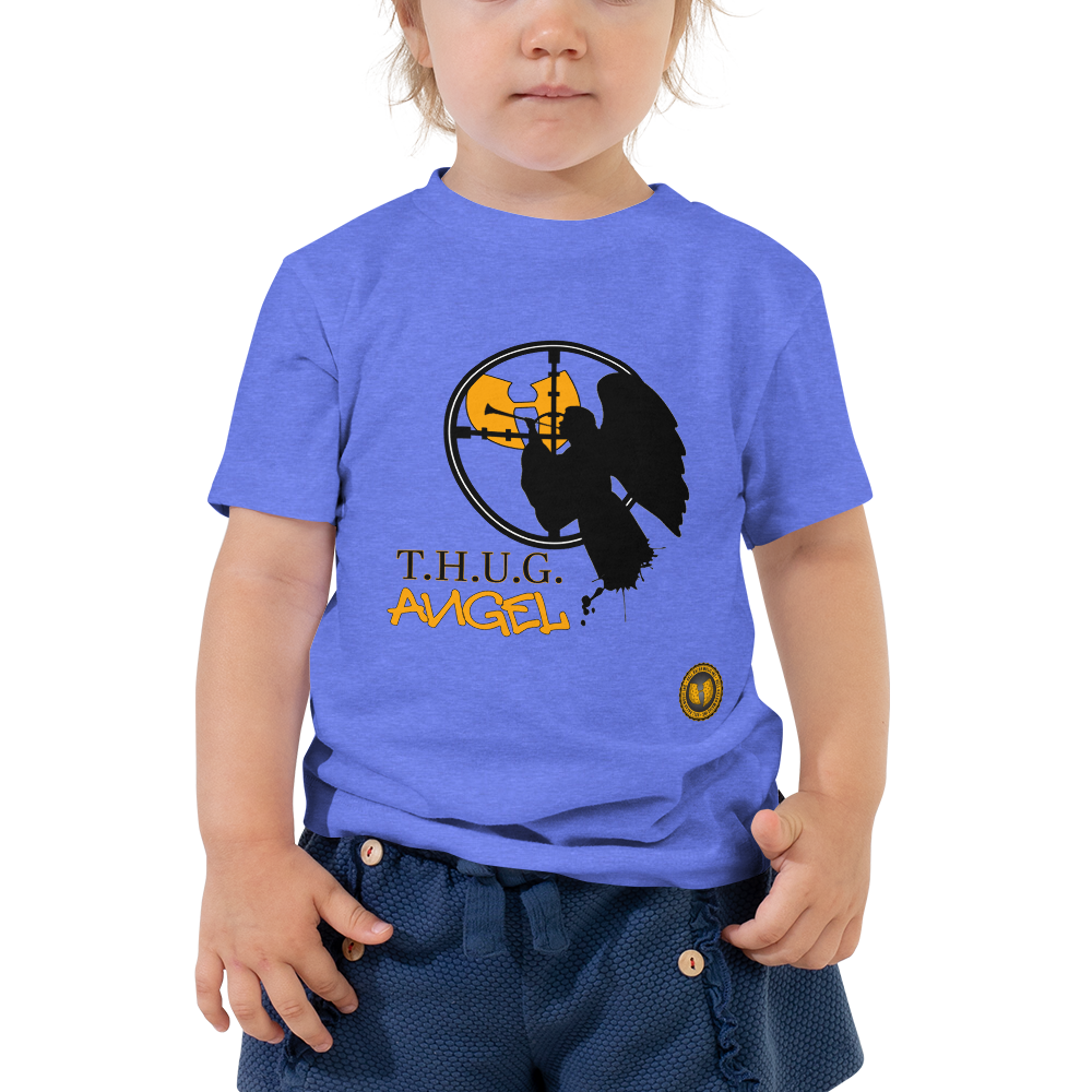 Official HellRazah Music Inc Youth Design T.H.U.G. Angel Toddler Short Sleeve Tee HeavenRazah Merch Graphics by iHustle365