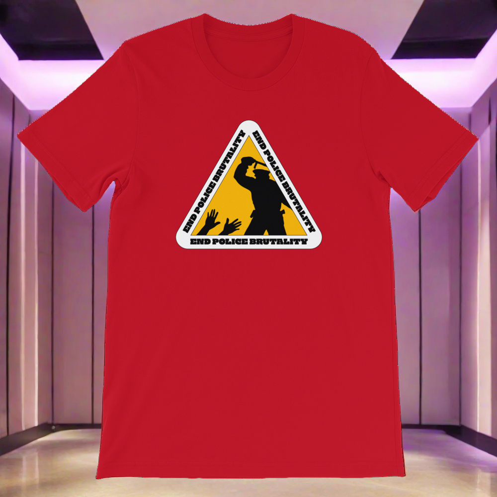 End Police Brutality Sign by Diamondz OC Designer Short-Sleeve Unisex T-Shirt Urban Protest Tee