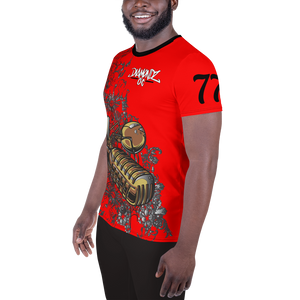 DiamondzOC Golden Mic Red Designer Sublimated Athletic T-shirt Tee