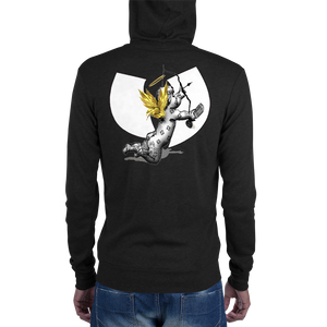 Official Hell Razah Music Inc Cherub with Mic Heaven Razah Merch Unisex Zip Hoodie Graphics by SmuveMassBeatz
