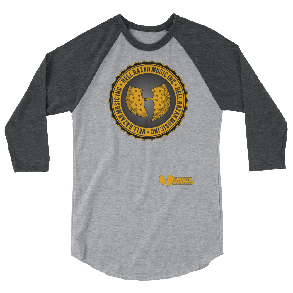 Official Hell Razah Music Inc Logo Designer Tee 3/4 sleeve raglan shirt