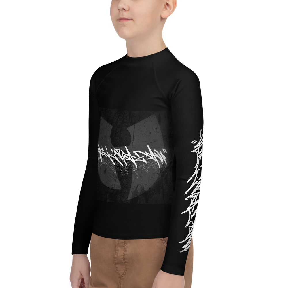 Official HellRazah Music Inc. Skateboarding Tagger Style Athletic Unisex Youth Rash Guard HeavenRazah Merch Graphics by Sly Ski Original