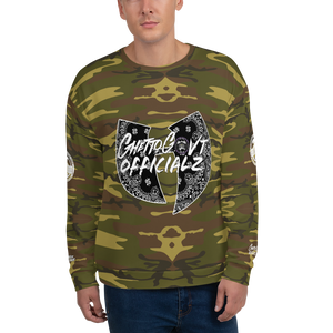 Ghetto Gov't Officialz GGO Wingz Up Green Camo Soft Sublimated Designer Unisex Sweatshirt