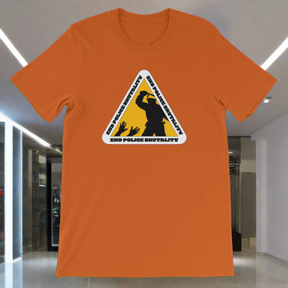 End Police Brutality Sign by Diamondz OC Designer Short-Sleeve Unisex T-Shirt Urban Protest Tee