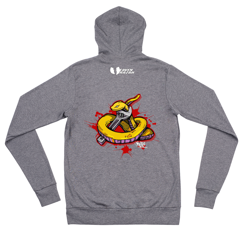Official Hell Razah Music Inc Snakes Get Wrenched Designer Lightweight Hooded Jacket Unisex Zip Hoodie Graphics by iHustle365_