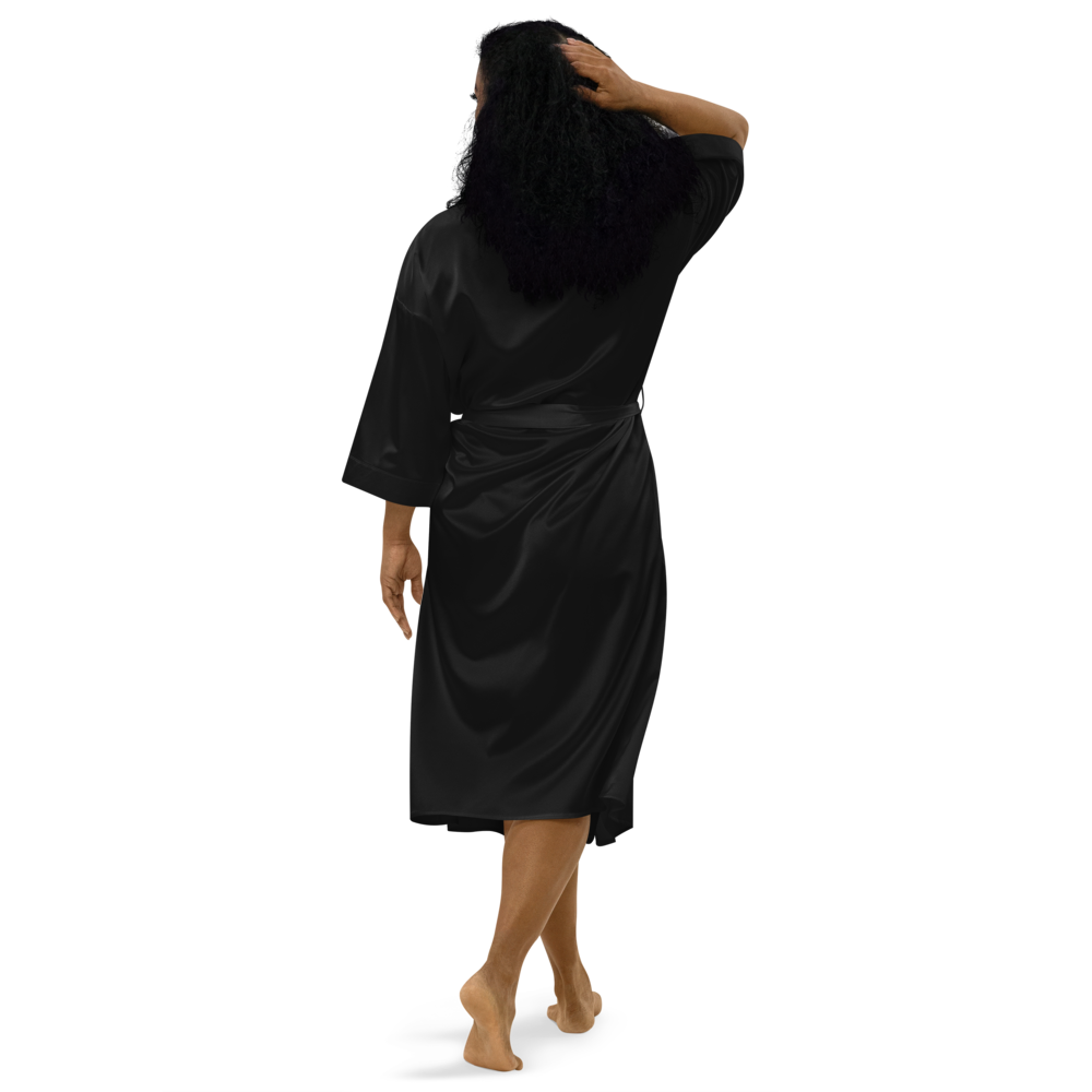 HRMI HellRazah Music Inc. Embroidered Logo Satin Robe