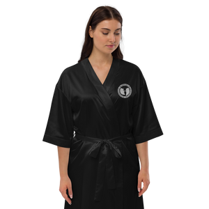 HRMI HellRazah Music Inc. Embroidered Logo Satin Robe
