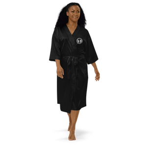 HRMI HellRazah Music Inc. Embroidered Logo Satin Robe