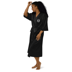 HRMI HellRazah Music Inc. Embroidered Logo Satin Robe