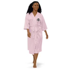 HRMI HellRazah Music Inc. Embroidered Logo Satin Robe