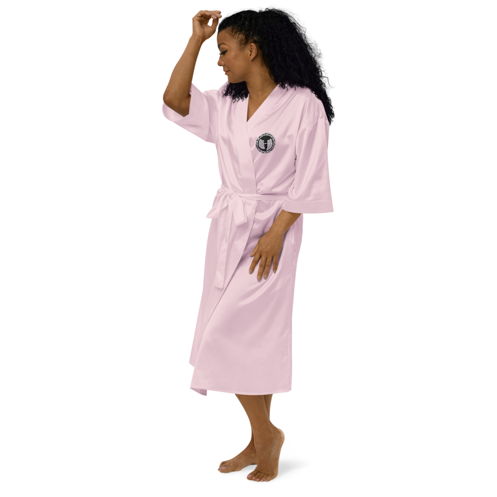 HRMI HellRazah Music Inc. Embroidered Logo Satin Robe