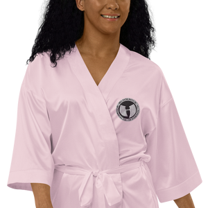 HRMI HellRazah Music Inc. Embroidered Logo Satin Robe