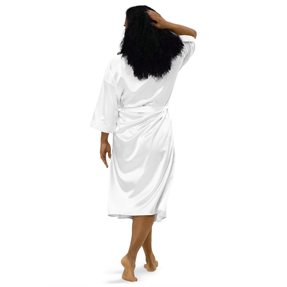 HRMI HellRazah Music Inc. Embroidered Logo Satin Robe
