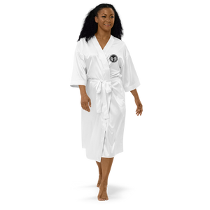 HRMI HellRazah Music Inc. Embroidered Logo Satin Robe
