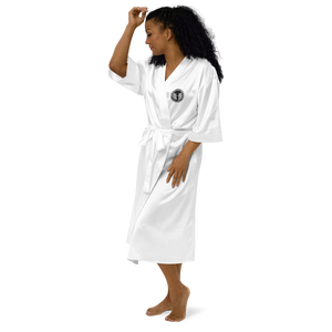 HRMI HellRazah Music Inc. Embroidered Logo Satin Robe