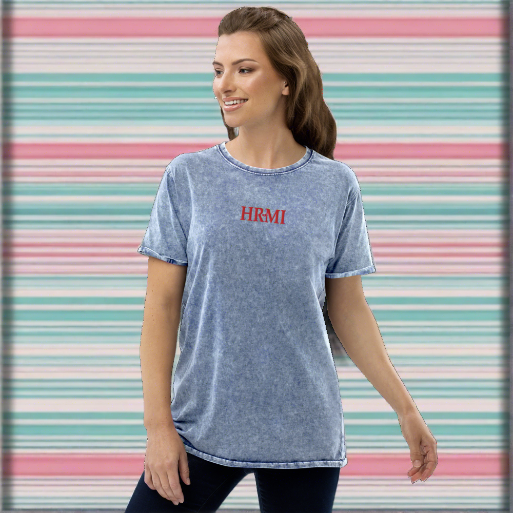 HRMI Embroidered Denim T-Shirt