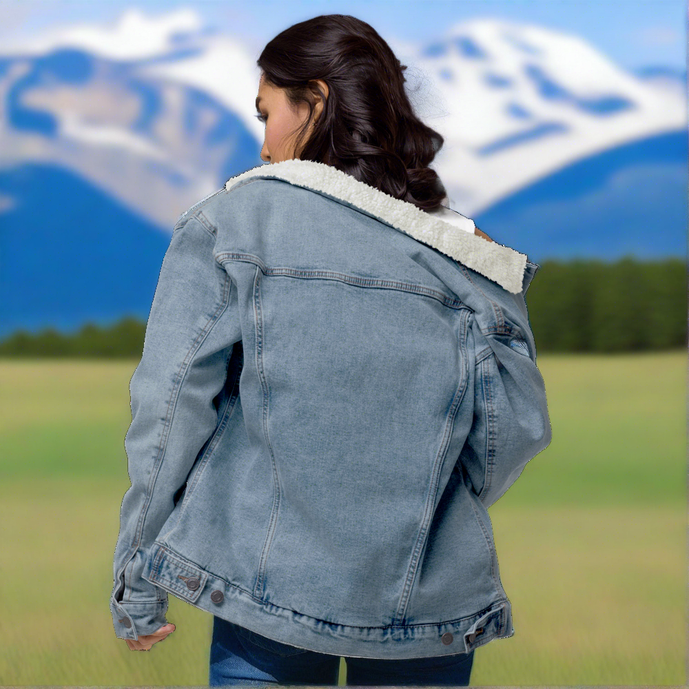 Diamondz Original Clothing Signature Denim Sherpa Jacket